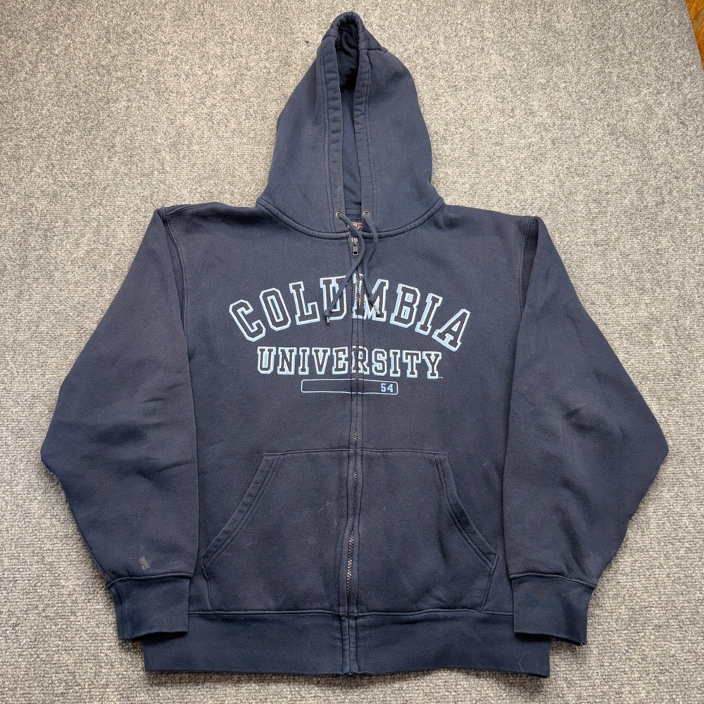 Jansport Columbia University Full Zip Hoodie Mens Medium Navy Blue Collegiate